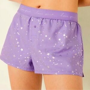 VS Pink Purple Metallic Stars Sleep Boxy Shorts XXL